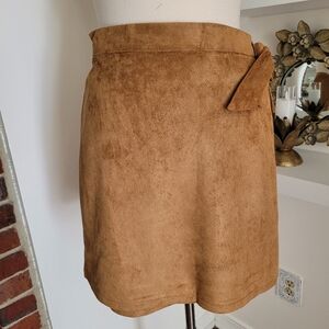 Goldie Faux Suede Wrap Skirt Size Large